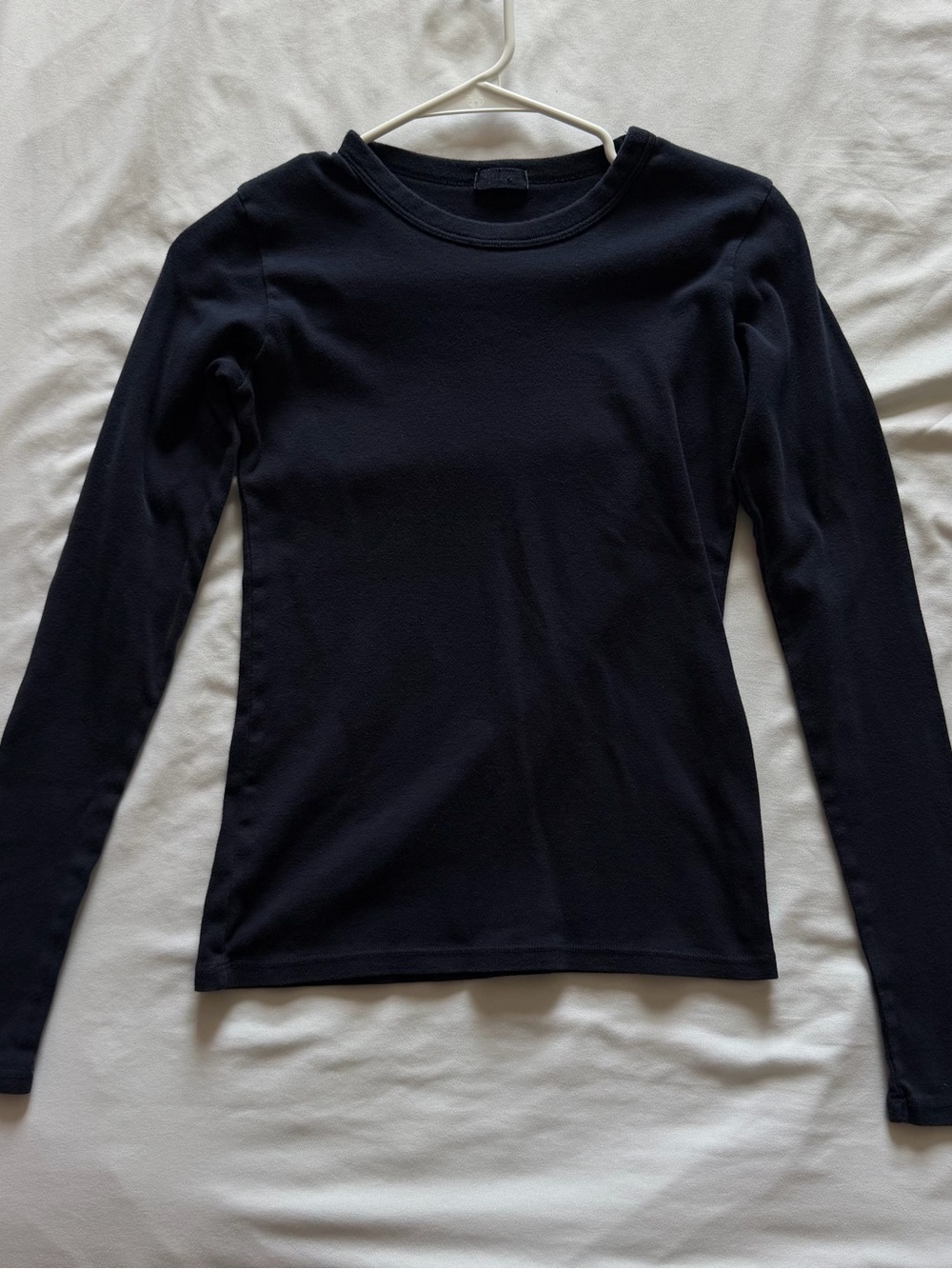 Brandy Melville Black Long-Sleeve Slim Crew Top